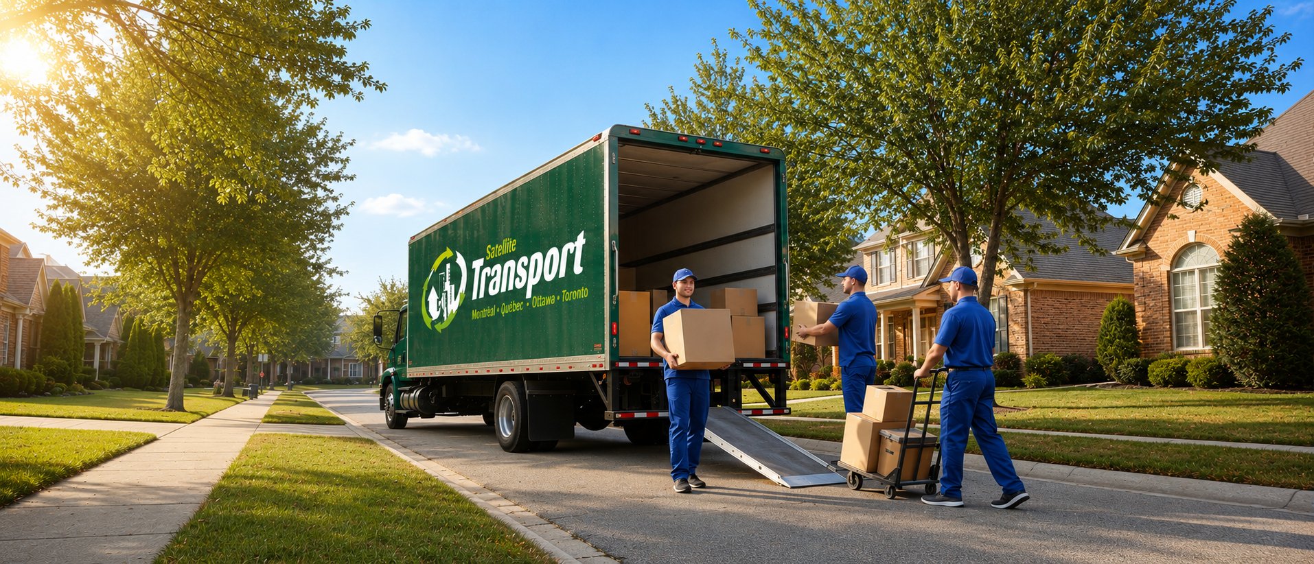 Satellite Transport movers loading a truck